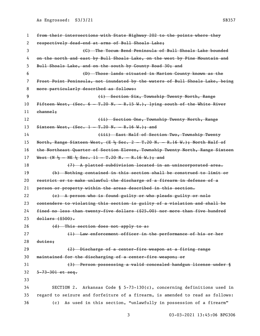 Act 433 of 2021 Gun Owners of Arkansas