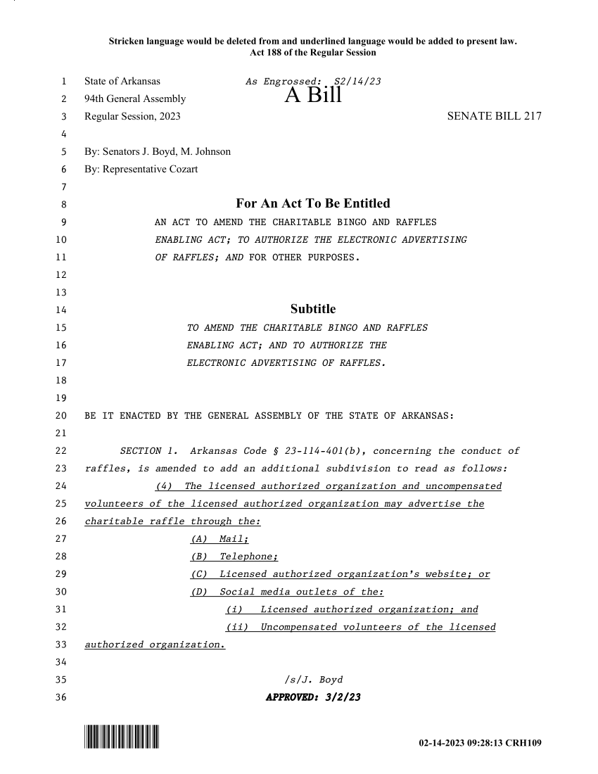 Act 188 of 2023 Gun Owners of Arkansas